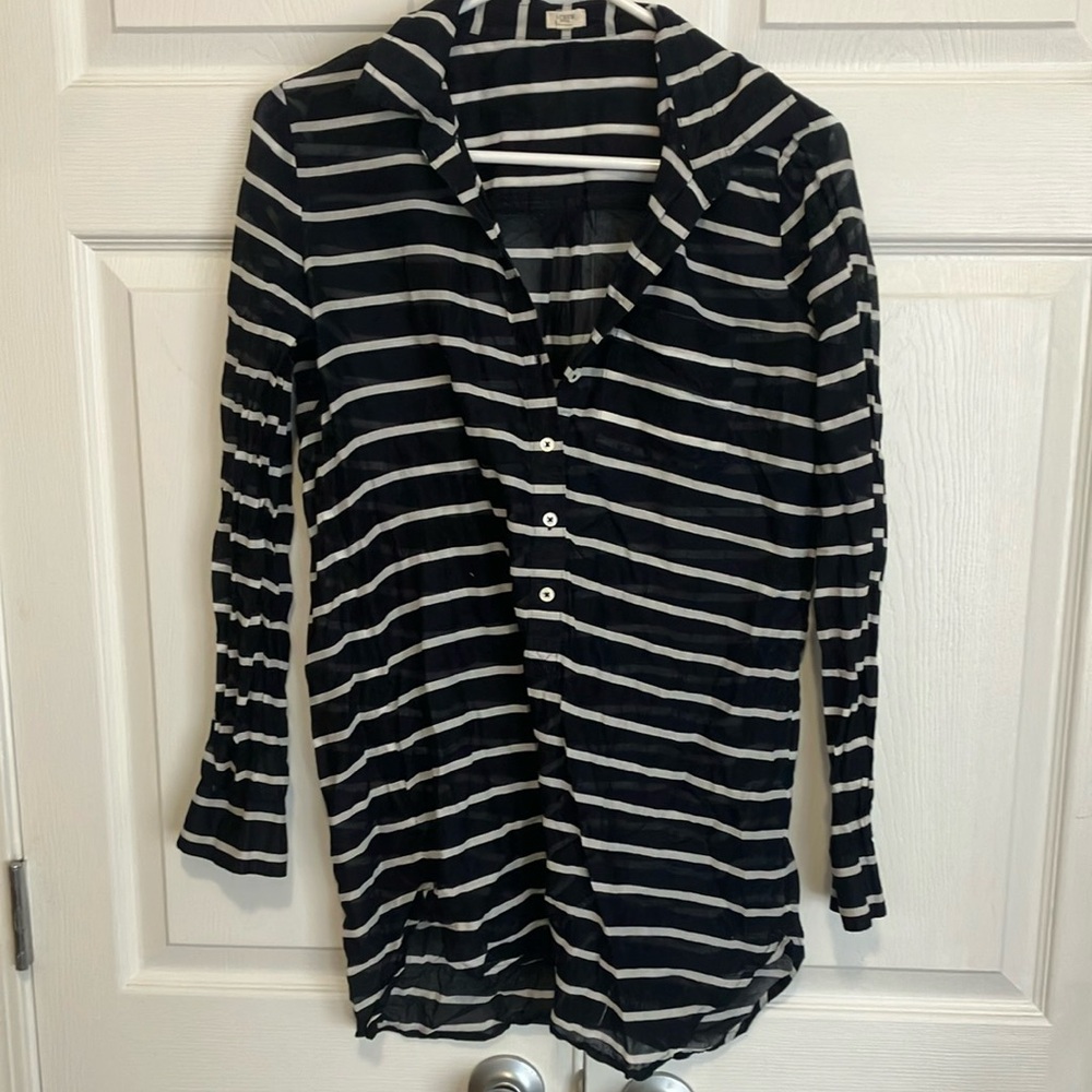 J. Crew Classic Black and White Top